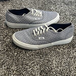 Vans Gray and White Polka Dot Sneakers